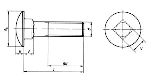 Болт DIN 603 мебельный в нержавеющей стали А2  