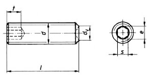 Винт нержавеющий DIN 916 установочный с внутренним шестигранником и засверленным концом  