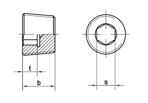 Заглушка-пробка резьбовая коническая DIN 906 с внутренним шестигранником  