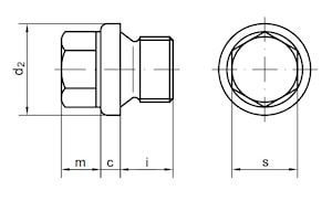 Заглушка-пробка резьбовая цилиндрическая DIN 910  
