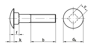 Болт с круглой головкой и квадратным подголовником DIN 603  