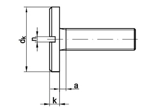 Винт с увеличенной плоской головкой с прямым шлицем DIN 921