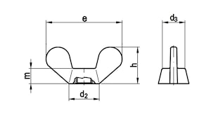 Гайка-барашек с округлыми лепестками DIN 315  