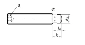 Шпилька резьбовая (винт установочный) с упорной цапфой DIN 6332  