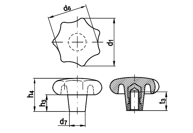 Ручка звездообразная DIN 6336