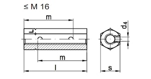 Гайка-муфта соединительная стяжная удлиненная DIN 1479  