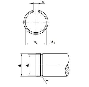 Кольцо стопорное пружинное наружное для вала DIN 7993  