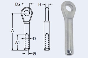 Наконечник для обжима на трос с петлей АРТ 8469