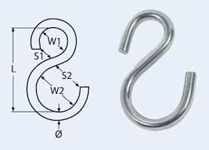 Крюк S-образный асимметричный АРТ 8398  