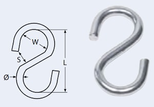 Крюк S-образный симметричный АРТ 814070  